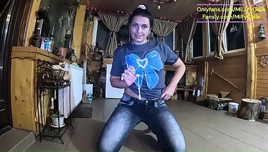 Shiny Downjacket Fetish MILF. Multiple Jackets, Rough Fuck and Cum All Over My Coat