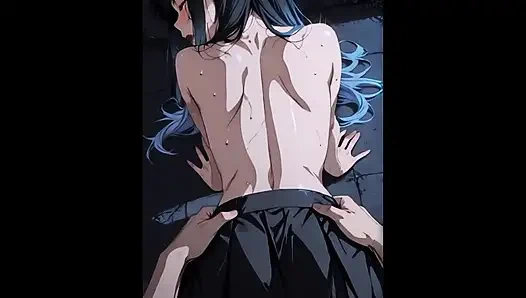 Nympho prince of AI sucking a dick with cumshot on her face.