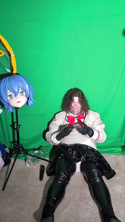PVC Kigurumi Cosplayer Madoka Uniform Vibrator and Breathplay