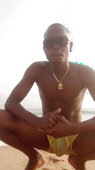 Alone in the beach of cotonou wanking