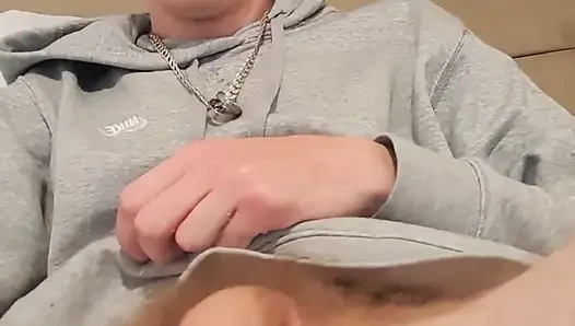Skinny Lad Messing with Floppy Cock