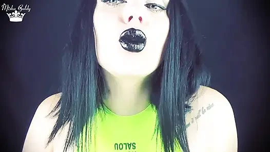 Kisses from black shiny lips ASMR JOI