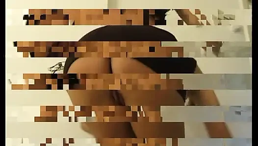 Blonde teen with round butt sucking cock and getting fucked in the kitchen