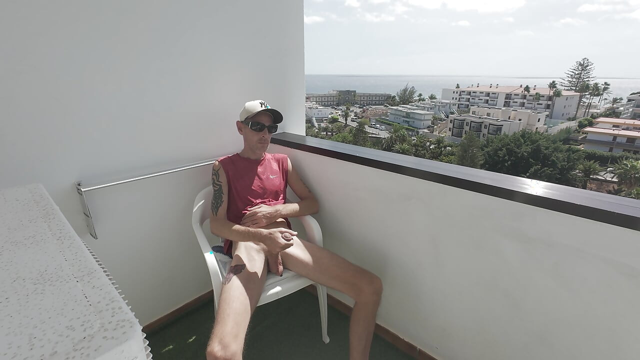 Hot And Horny Outside On My Balcony With My Neighbors Beside Me
