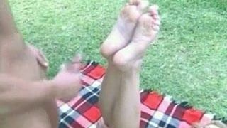 Natural soles and cum without footjob (Low Q)