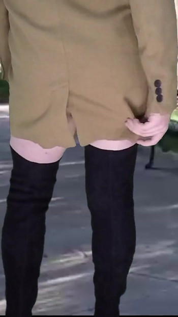 Iconic moment from "Shemale dick flash in public park"