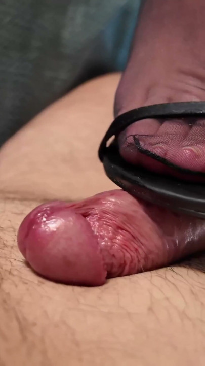 High heels & nylons resilience trampling footjob | Clip 1