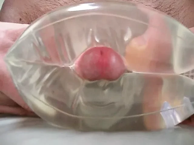 Water-filled waterwing masturbation close-up