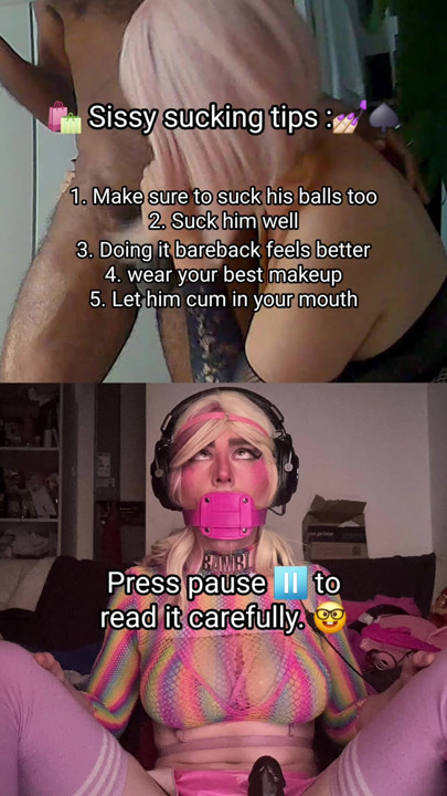 Sissy sucking tips : Make sure to please your hooking partner.