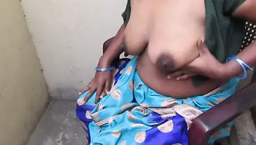 Real Life Indian aunty and uncle after sex make Hot boob Play