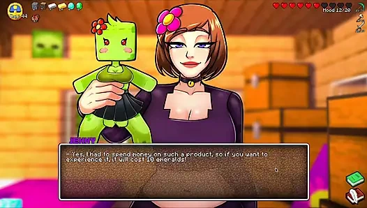 HornyCraft Minecraft Parody Jenny Gives Sloppy Deepthroat Blowjob to Futanari Alex