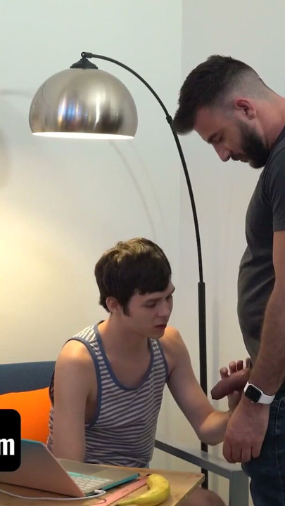 Stepdad Walks In On His Stepson Softly Caressing His Cock - FamilyDick | Clip 1