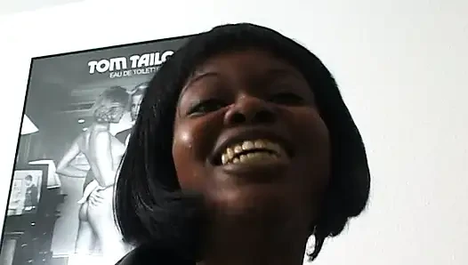 Hairy ebony teen sucks white cock
