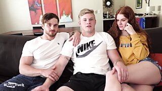 Der bullige Ginger Dom dominiert Fußballstar und sein Mädchen