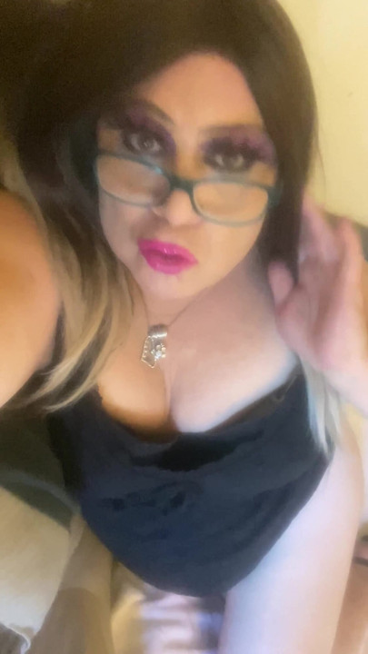 Emotional moment from "CD Krissy Sweets stroking her shaved she cock"