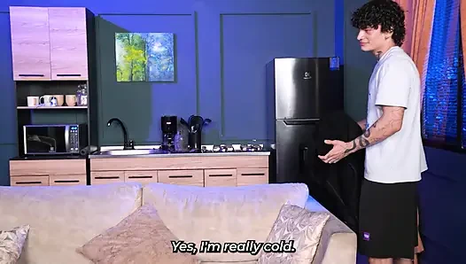 Stepson plays a prank on his busty stepmother in the bathroom