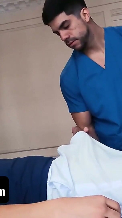 Muscular Doctor Ferfroma Slobbers On Hot Patient's Fat Dick During Passionate Massage - Latin Leche | Clip 1
