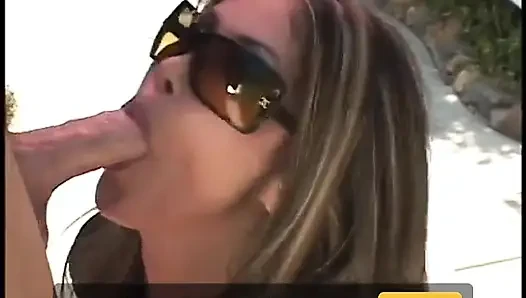 Asian MILF Ava Devine sucking and riding dick on the poolside