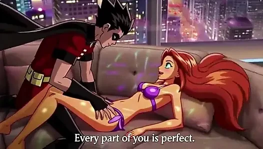 STARFIRE И ROBIN STEAMY PENTHOUSE ROMANCE - горячая 3D аниме пара