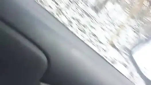 Petite Ebony Teen Blowjob in Car