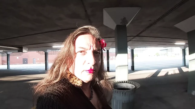 TV sissy trap in the Mall parking lot fun in the morning Saturday