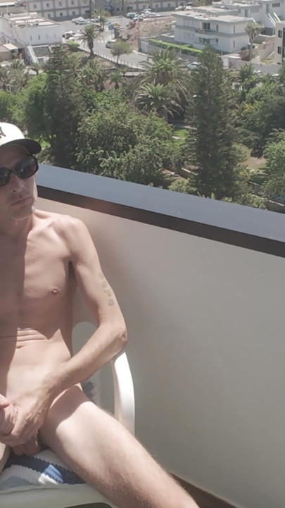 Risky 9 Inch Balcony Wank | Clip 1