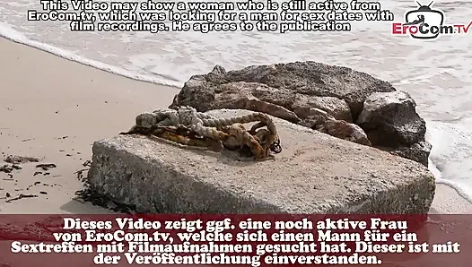 German outdoor blowjob of two women on vacation in Mallorca