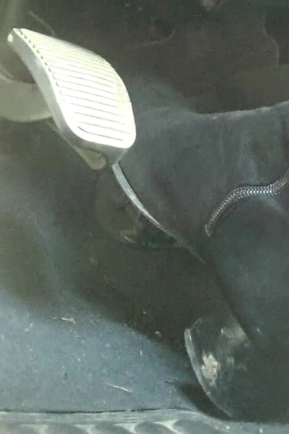 Driving Fast in Black Suede Knee High Boots