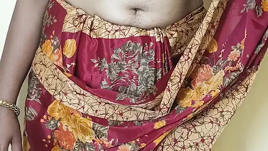 Red color saree cheating Housewife 1