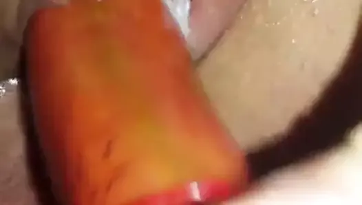 DP with banana in pussy and cock in ass vid I