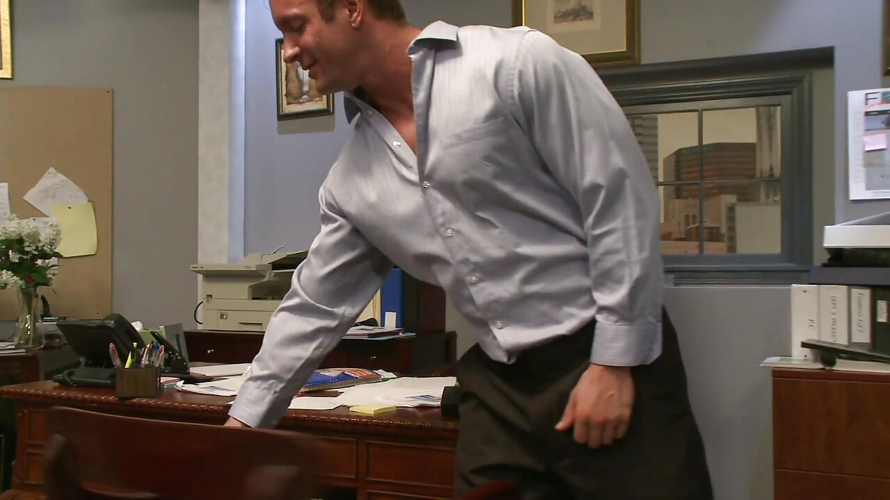 Delotta Brown, big boobed ebony MILF enjoy fuck in the office