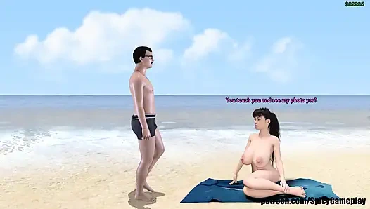 Adventures of Willy D: girl with huge boobs, a beach deepthroat and throat pie ep 25