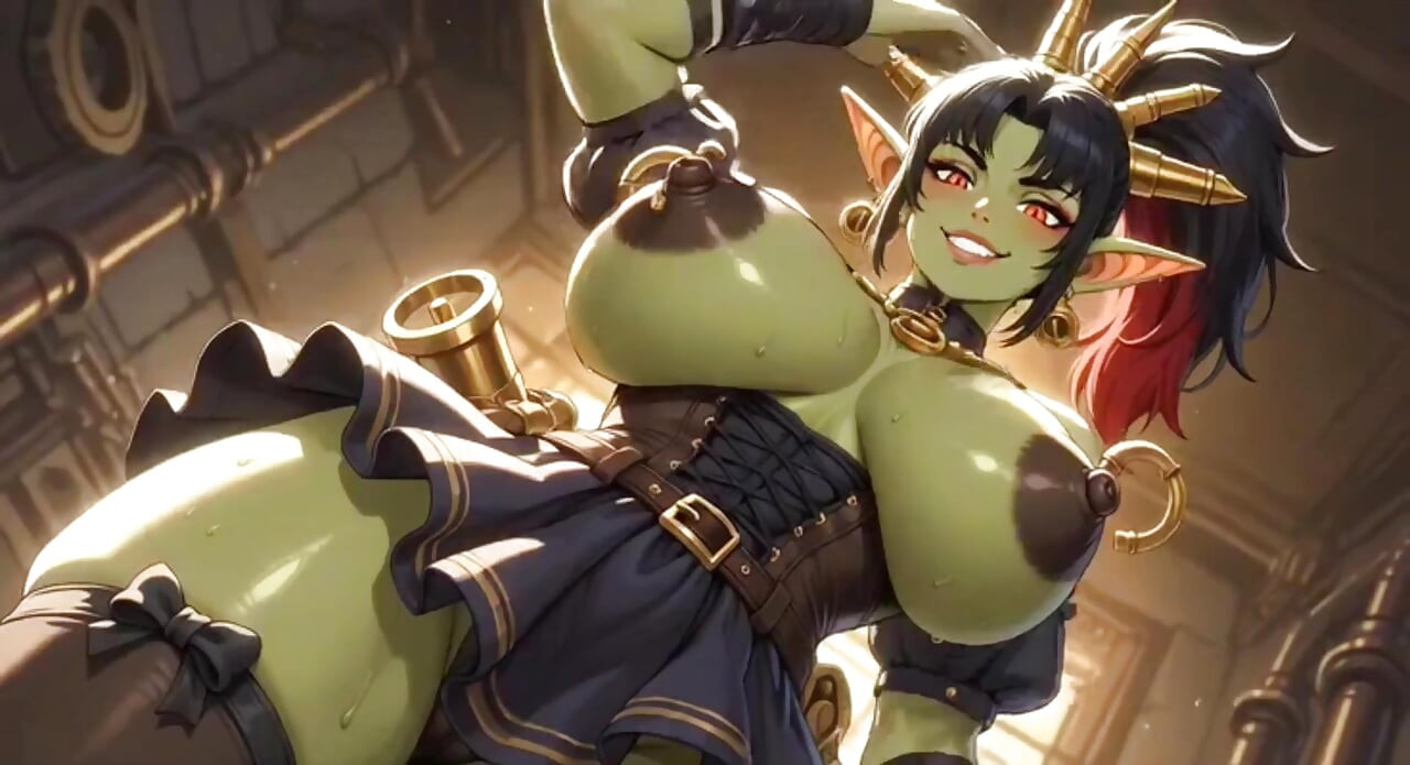 Anime Lovely Cute Orc Boobs, Ai Animation
