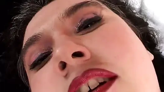 Chunky brunette enjoys solo sex
