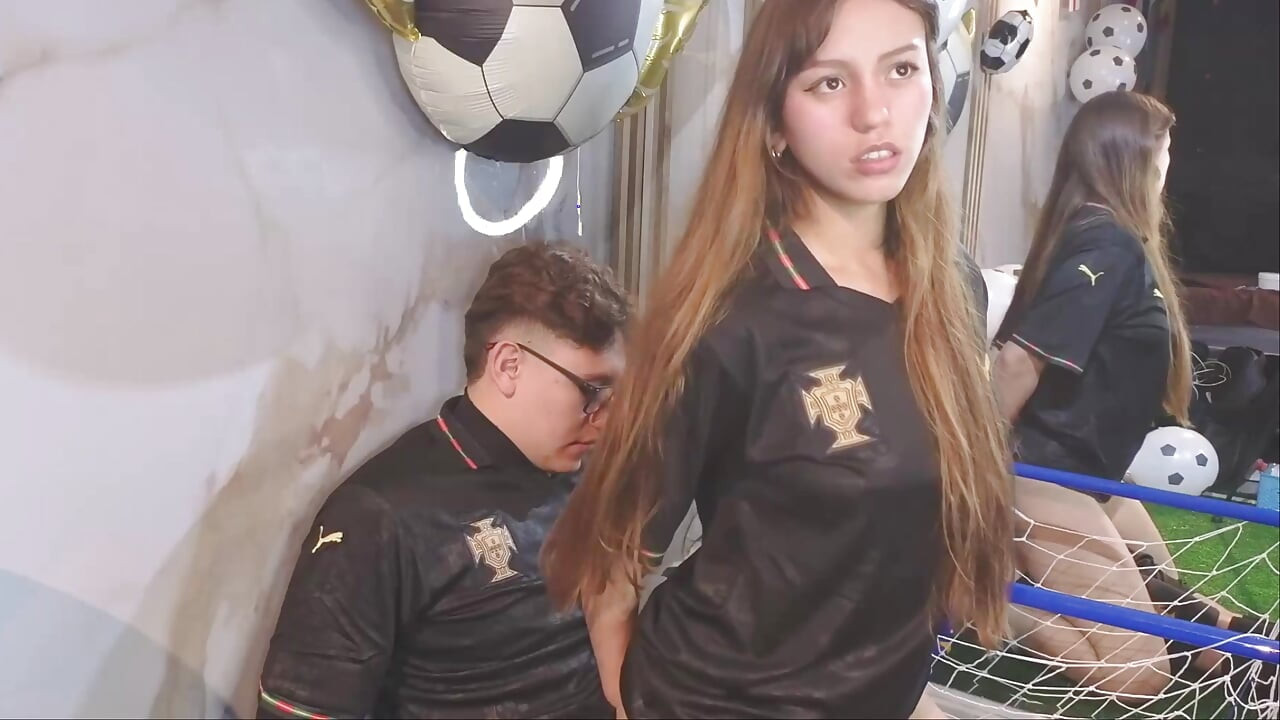 Sweaty amateur sex: My stepbrother fucks me after playing football.