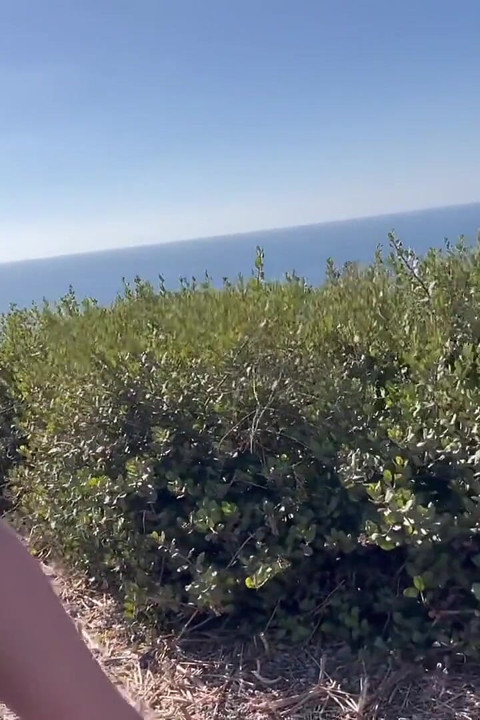 Artemisia Love Sexy Hiking by the Ocean Big Boobs Close up