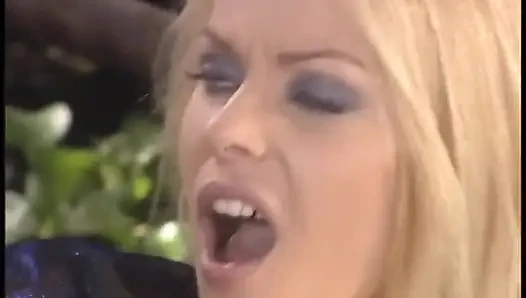Hot blonde teen riding cock outdoors