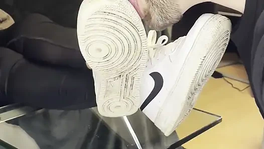 Dirty White Sneaker Worship - Valeria Night (Front View)