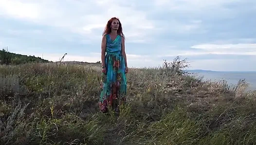 Volga marge in evening