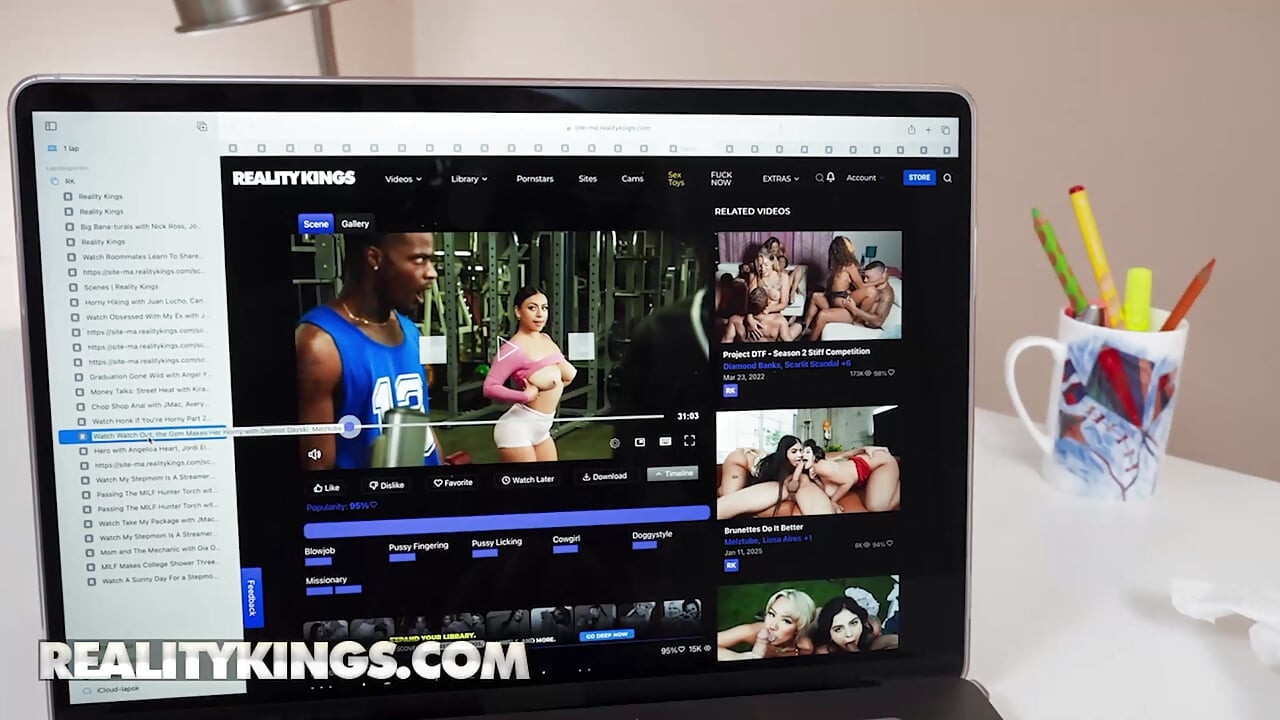 REALITY KINGS - Black Angel’s Private Porn Time Turns Public When Her Roommate Joins For A Hot 69 Creampie