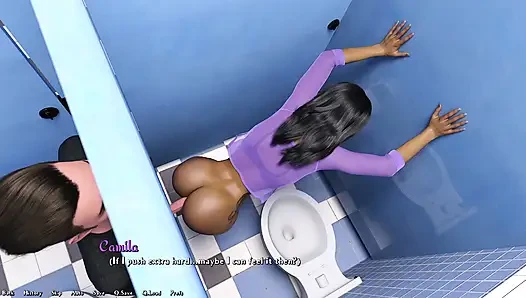 Camila's bahenol ass hard with a stranger through the glory hole bathroom door