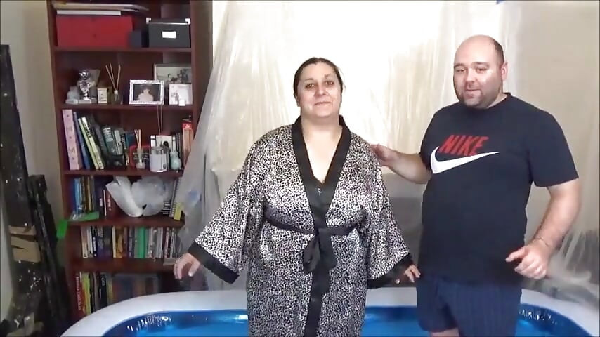 Girl covered in slime.