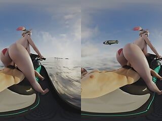 Mania sul jet ski harley quinn coppia grande cazzo al contrario cowgirl VR mixer acqua bagnata sesso pubblico parodia