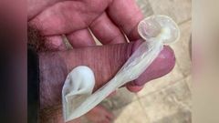 Wanking with used condom from wife and her boyfriend