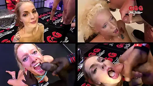 Wilde Ggg-gangbang-orgie Mit Heißen Schätzchen Lutschen Und Ficken