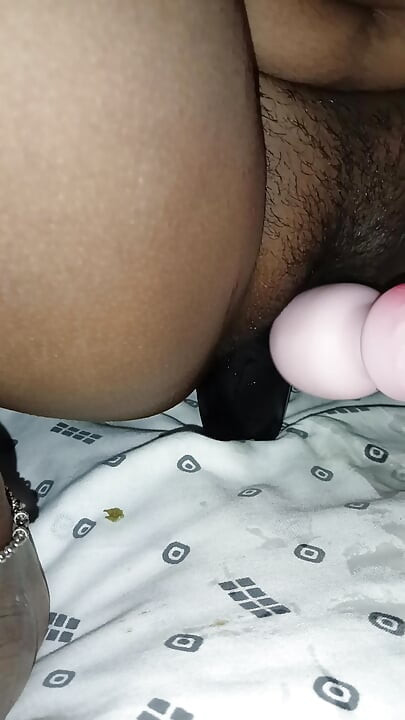 Sister-in-law masturbating with huge eggplant