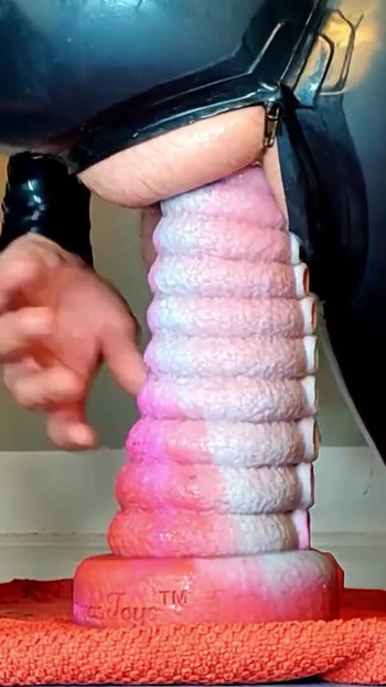 Thrilling moment from "Shoving a dildo tentacle up my Ass - Deep Anal Insertion"