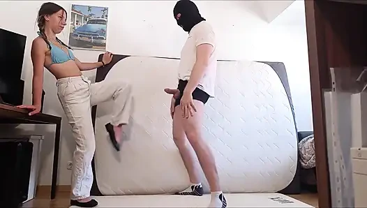 Hard Kicks From Her in the Balls