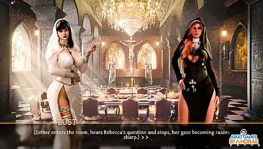 Sisters in Sin Gameplay Part 14 - Rebecca Holds the Key Inside Her Pussy