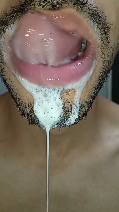 Cum in my mouth, play with your cum, and swallow it, sexy, femboy, trans, gay naughty, tongue, sloopy, six pack, fitness teen | Clip 1